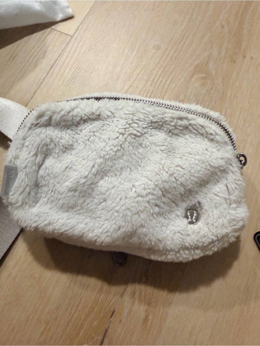 Lululemon Fuzzy White Crossbody Belt Bag